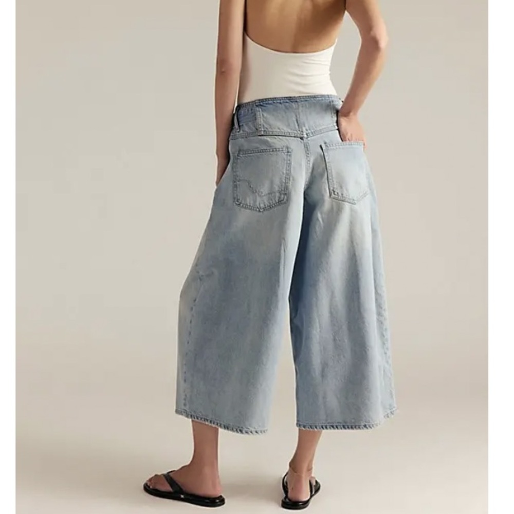 We The Free Light Wash Wide-Leg Tie Waist Jeans - Picture 7 of 7